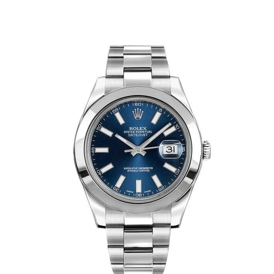 Rolex Datejust 41mm Blue Dial Oyster Steel Watch 116300