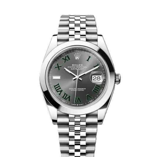 Rolex Datejust 41mm Wimbledon Dial Jubilee Stainless Steel Watch 126300
