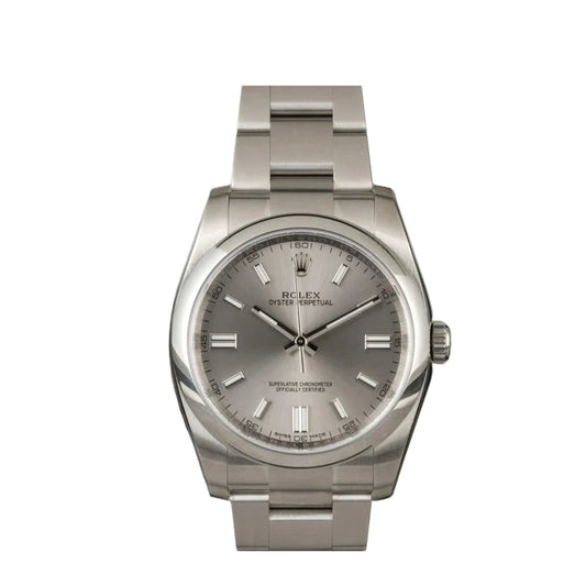 Rolex Oyster Perpetual 36mm Grey Dial Oyster Stainless Steel Watch 116000