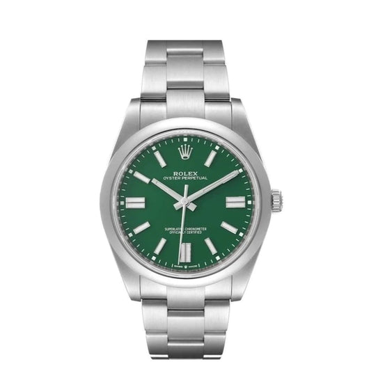 Rolex Oyster Perpetual 41mm Green Dial Stainless Steel Watch 124300