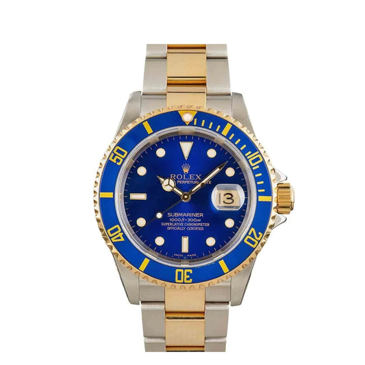 Rolex Submariner Date 40mm 2-Tone Steel Yellow Gold Blue Dial 16613