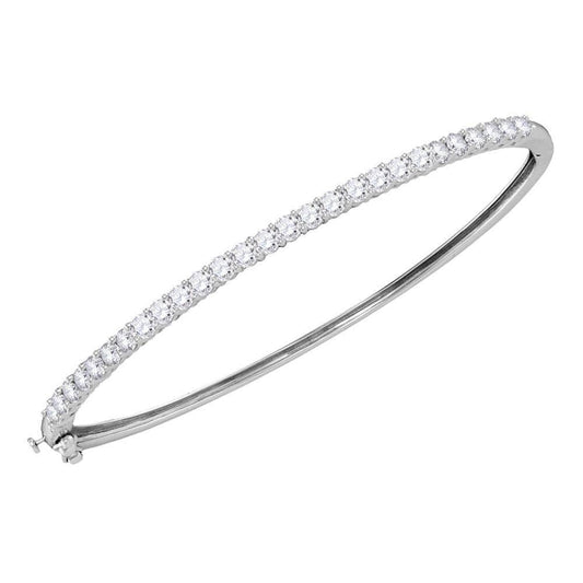 14k white gold diamond bangle bracelet