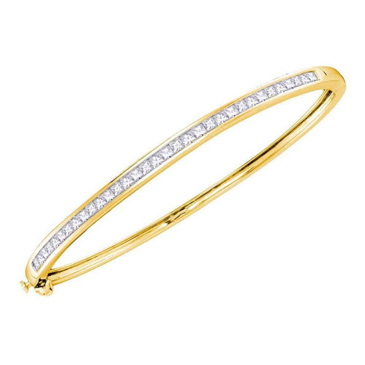 14k Yellow Gold Diamond Bangle Bracelet