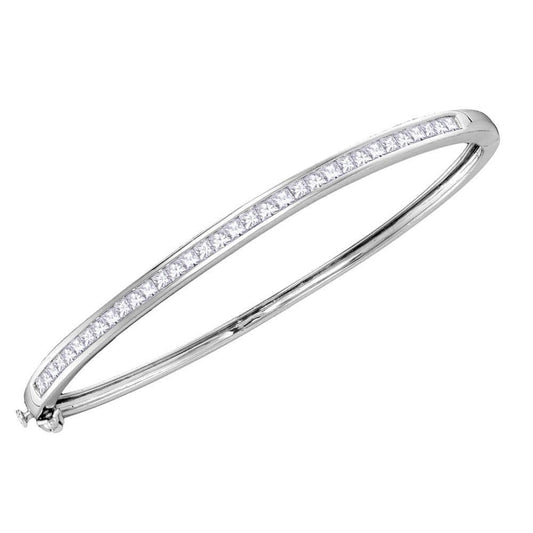 14k white gold diamond bangle bracelet
