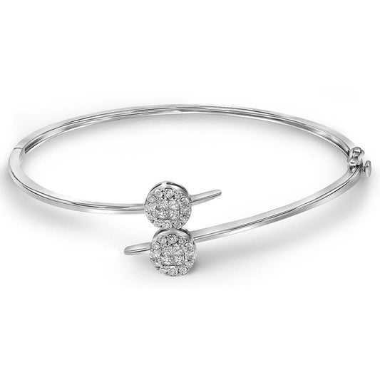 14k white gold diamond bangle bracelet