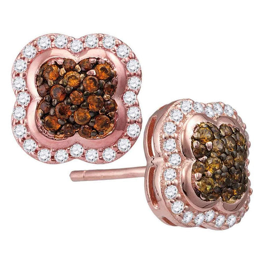 rose Gold brown Diamond Earrings