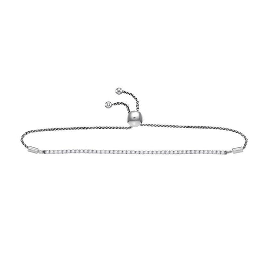 white gold diamond bolo bracelet