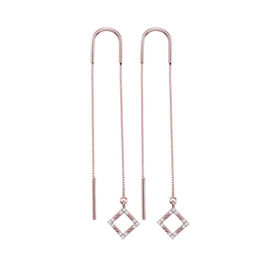 rose Gold Diamond dangle Earrings