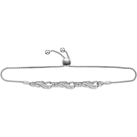 white gold diamond bolo bracelet