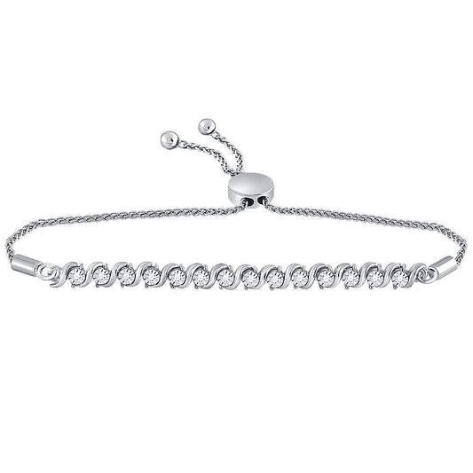 white gold diamond bolo bracelet
