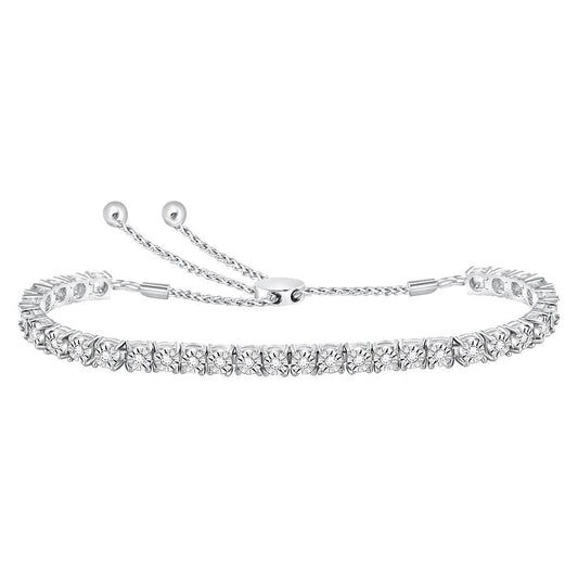 White Gold Diamond Bolo Bracelet