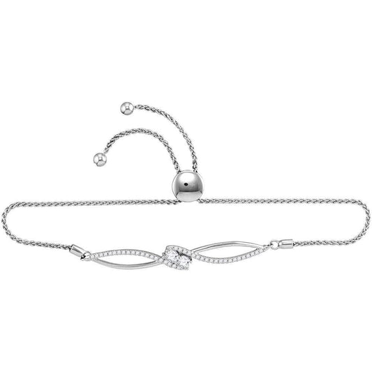 white Gold Diamond bolo bracelet