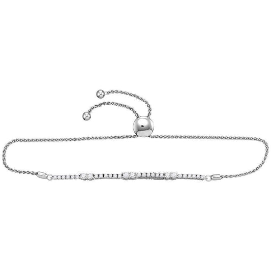 white gold Diamond Bolo Bracelet