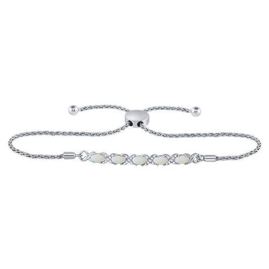 sterling silver diamond bolo bracelet