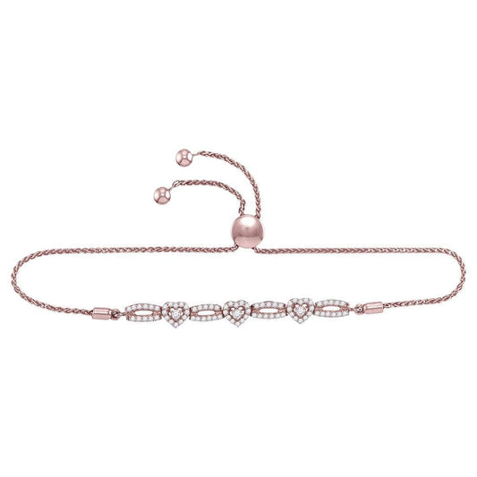 rose gold diamond heart bracelet