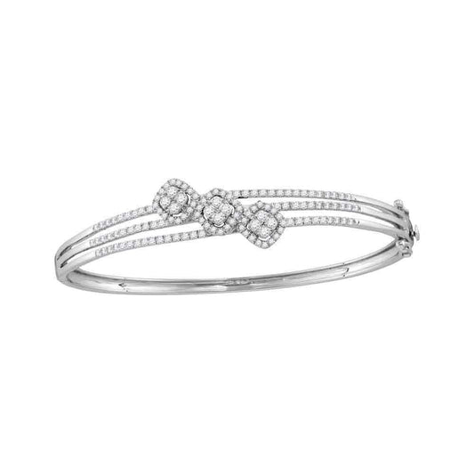 14K White Gold Diamond bangle Bracelet