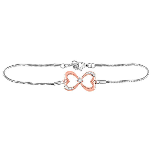 sterling silver diamond heart bracelet