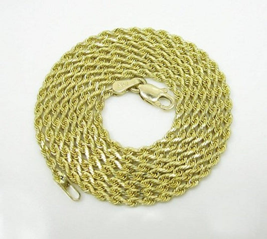 10K Yellow Gold 6MM Diamond Cut Rope Chain Necklace 20 - 28 Inches - Jawa Jewelers