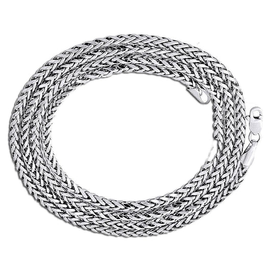 10K white gold rounded palm chain
