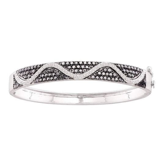14k white gold diamond bangle bracelet