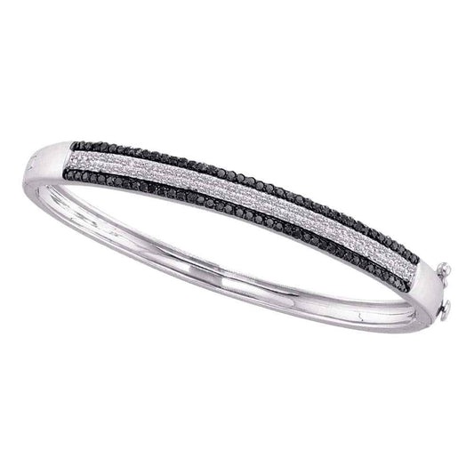 14k white gold diamond bangle bracelet