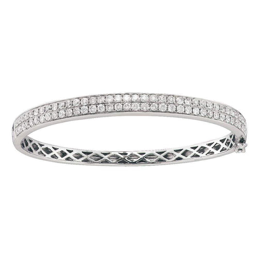 14k white gold diamond bangle bracelet