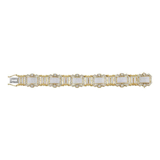 mens yellow gold diamond bracelet