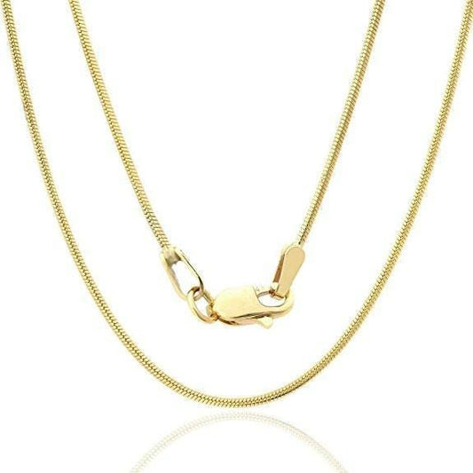 14K Yellow Gold 0.8MM Snake Necklace Link Lobster Clasp, Chain, Jawa Jewelers, Jawa Jewelers