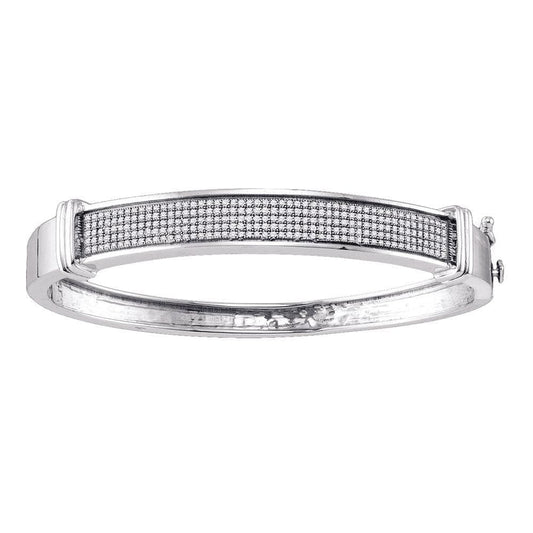 Sterling Silver Diamond Bangle Bracelet