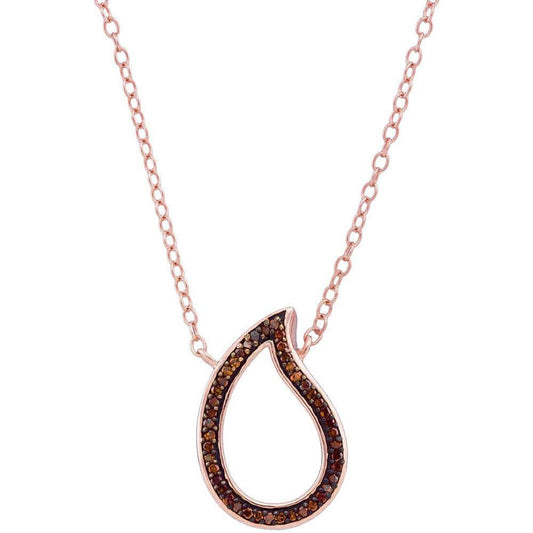 10K Rose Gold Enhanced Diamond Teardrop Pendant