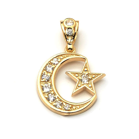 gold moon and star pendant