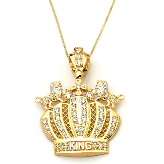 gold king crown pendant