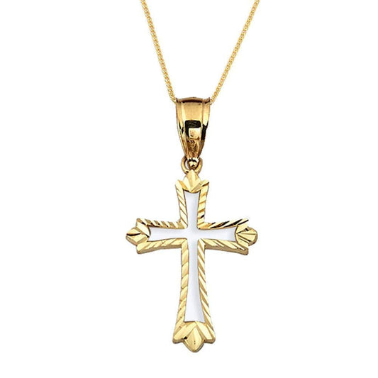 gold cross pendant necklace