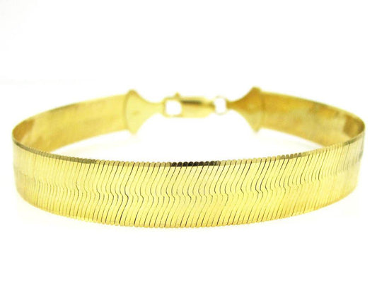 gold herringbone chain necklace