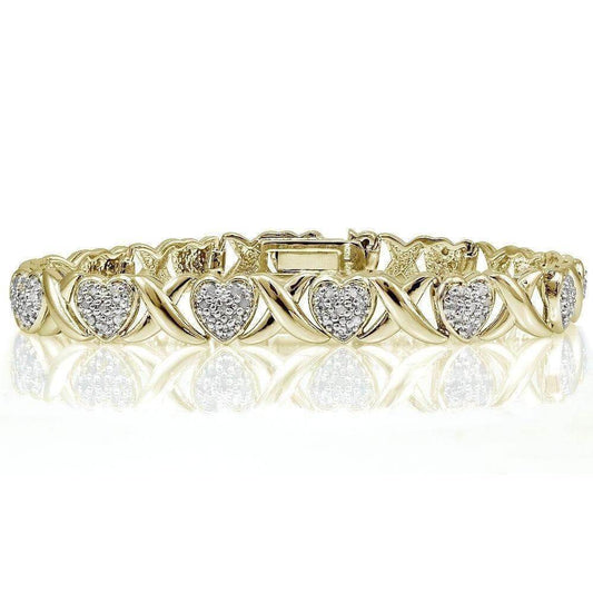 14K Yellow Gold Plated 0.50 CT Diamond Tennis Bracelet
