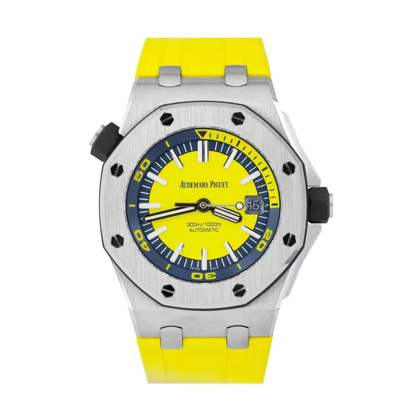 Audemars Piguet 42mm Royal Oak Offshore Diver Yellow Watch 15710ST