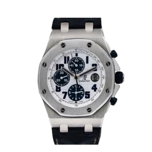 Audemars Piguet 42mm Royal Oak Offshore White Dial with Blue Leather Strap Watch 26170ST