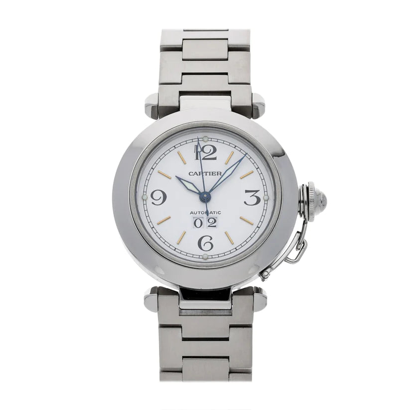 Cartier Pasha 35mm White Dial Stainless Steel Watch 2475