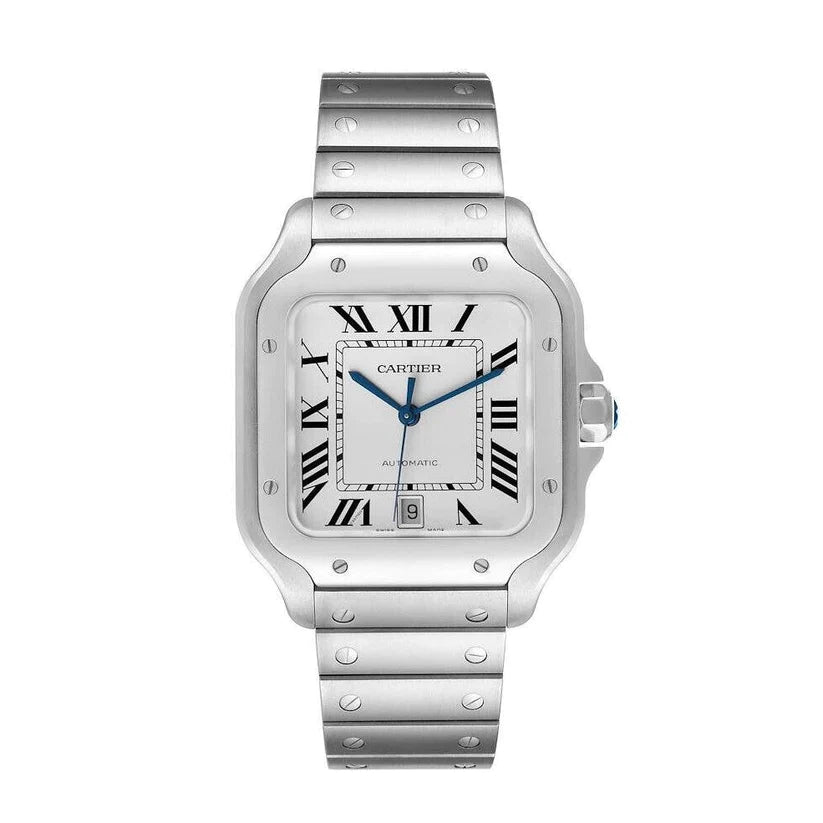 Cartier Santos 40mm White Dial Stainless Steel Watch 4072