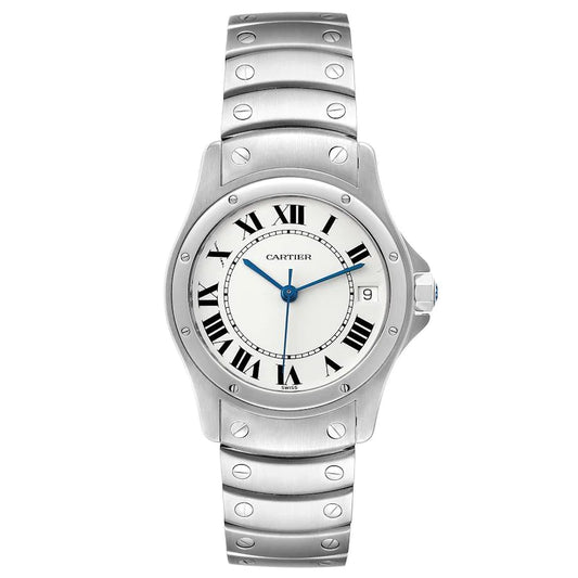 Cartier Santos Ronde 33mm White Dial Stainless Steel Watch 1920-1