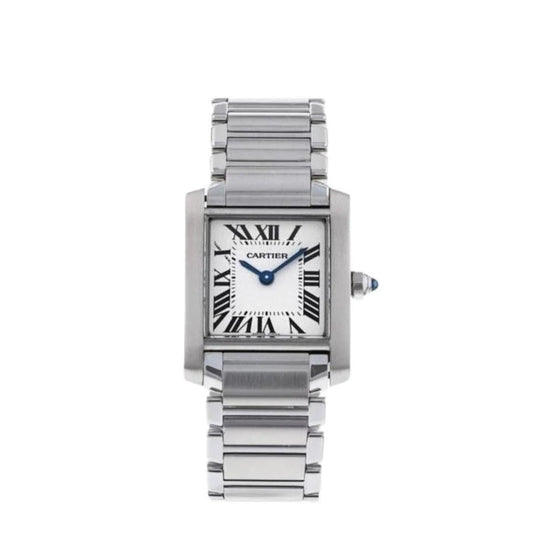 Cartier Tank Francaise 20mm White Dial Stainless Steel Watch 2384
