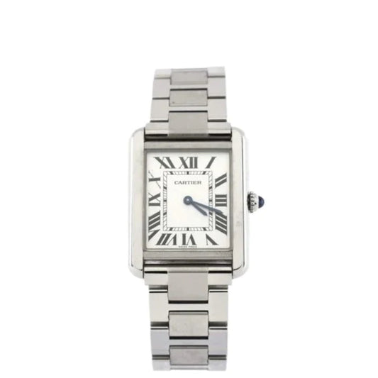 Cartier Tank Solo Quartz 24mm White Dial Stainless Steel Watch 3169