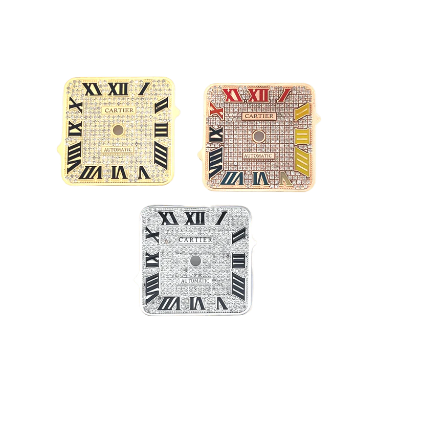 For Cartier Santos Medium 35mm 1.00ct Diamond Dials