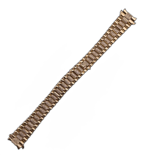 For Rolex 26mm Band 18k Yellow Gold 2.00ct Diamonds President Style Solid Links Bracelet