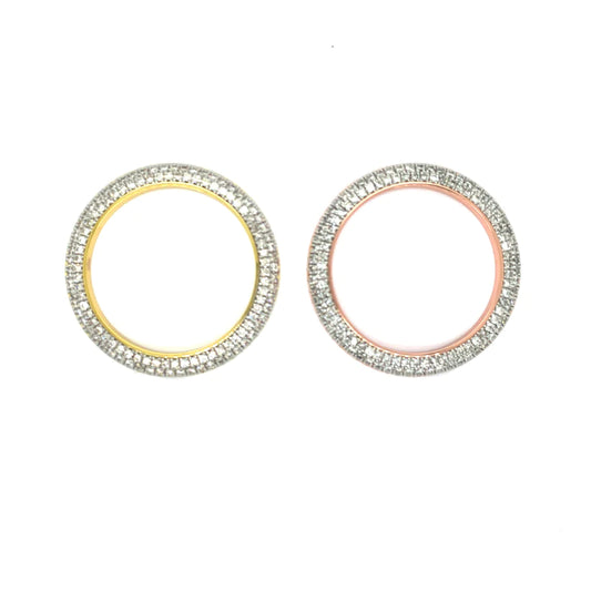 For Rolex 36mm 2.50ct Gold Plating Two Rows Diamond Bezels