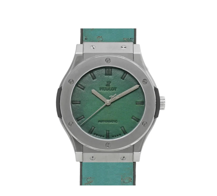Hublot Classic Fusion 45mm Berluti Green Leather Band Watch