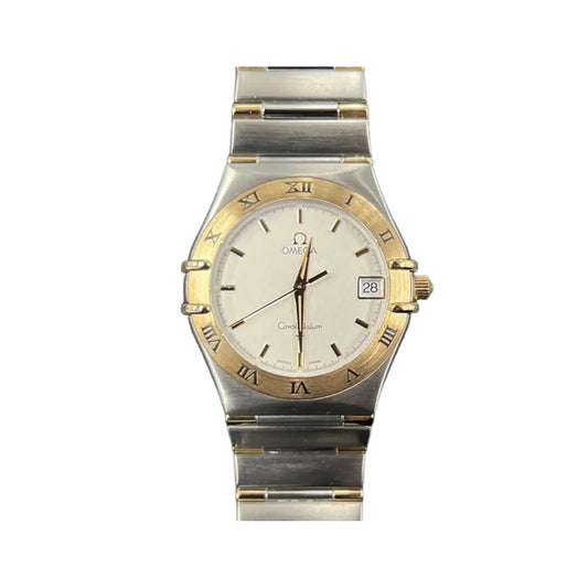 Omega Constellation 34mm 18k Yellow Gold & Stainless Steel White Dial Steel Watch 1552/862
