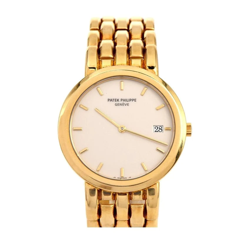 Patek Philippe 33mm Calatrava 18K Yellow Gold White Dial Watch