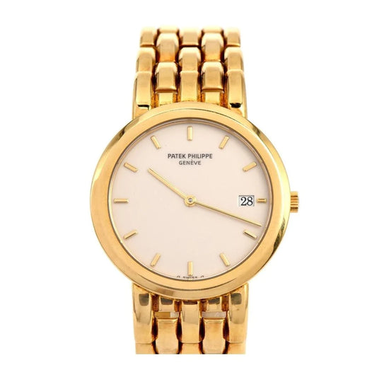 Patek Philippe 33mm Calatrava 18k Yellow Gold White Dial Watch