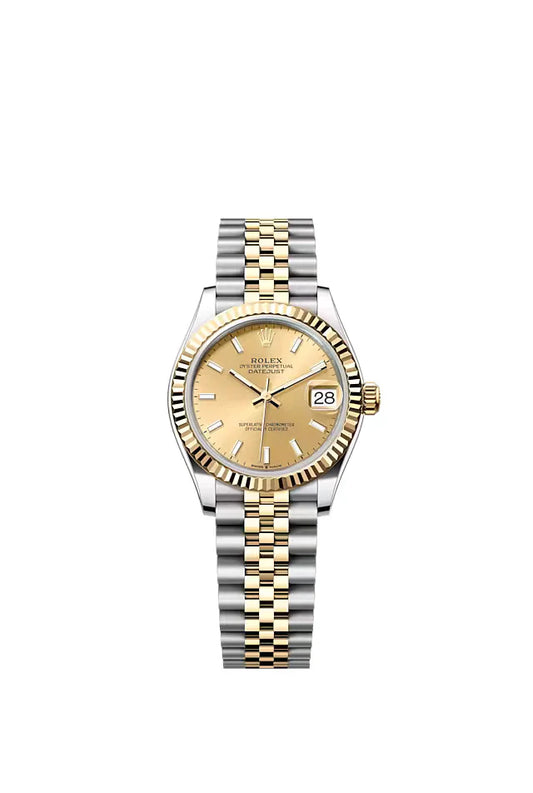 Rolex Datejust 31mm 2 Tone 18k Yellow Gold Champagne Dial Jubilee Stainless Steel Watch 278273
